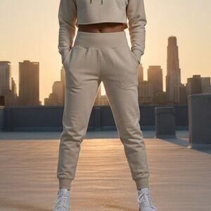 Old Navy Active Power Soft Go-Dry Leggings Women's Size Small Cream High-Rise